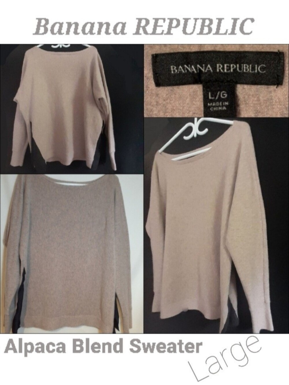 Alpaca Blend Banana Republic Large Raspeberry Mousse Wool Alpaca